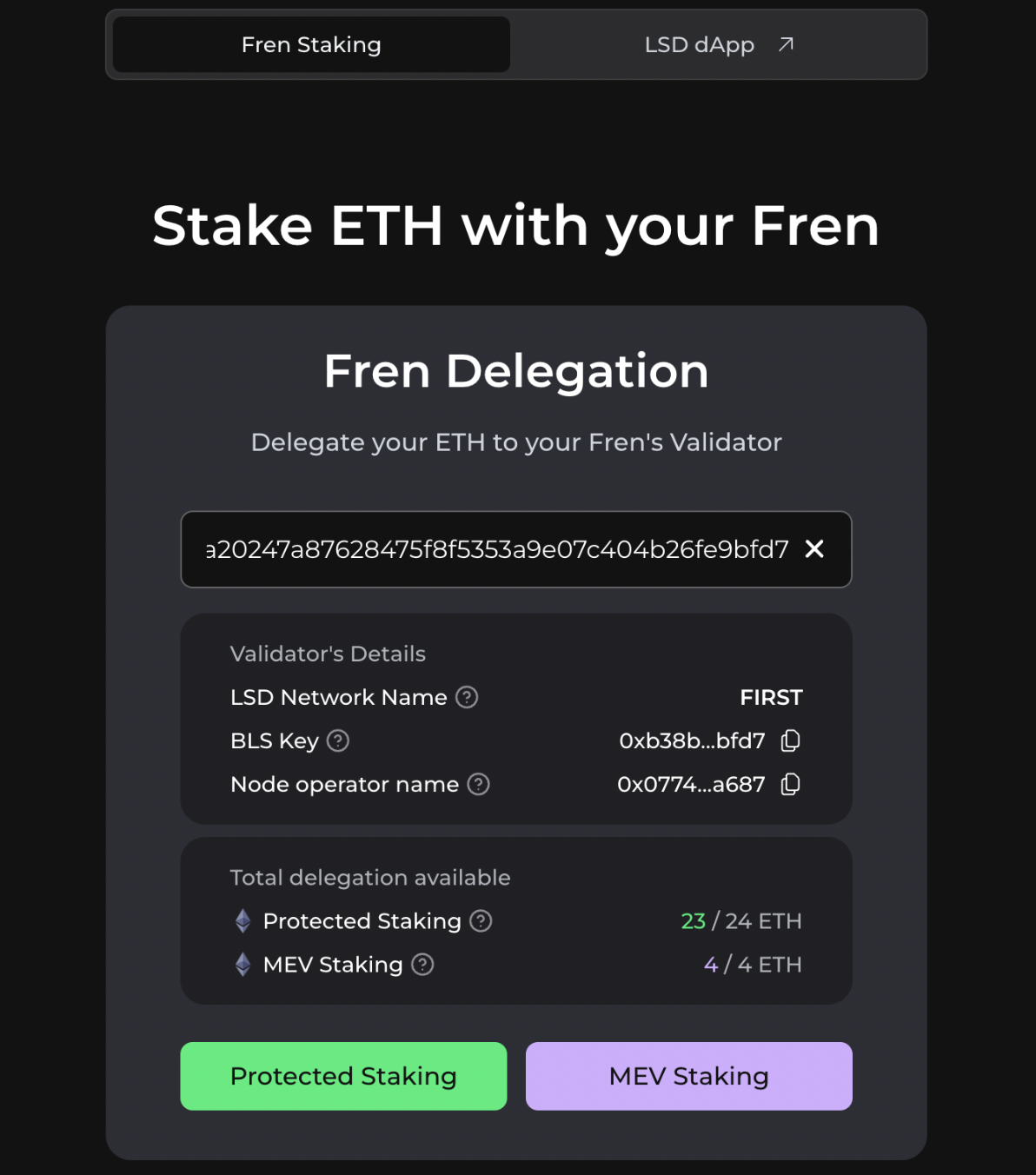 Fren Delegation UI